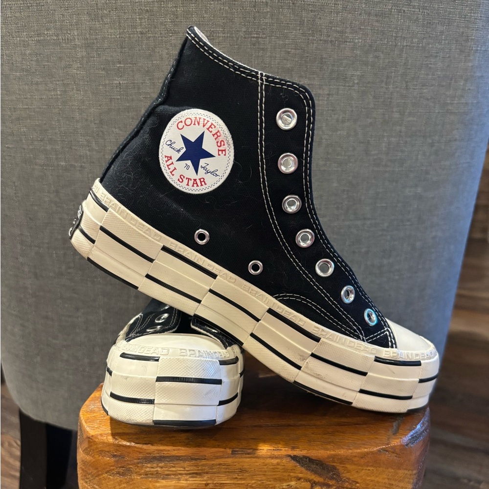 Converse Brain Dead x  Black and White Platform High-Tops